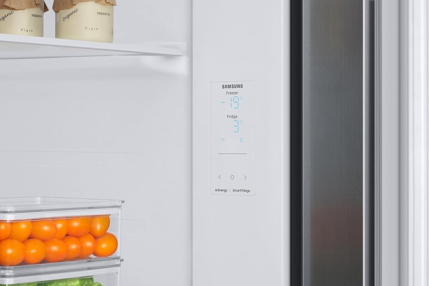 Samsung 653 L, 3 Star, Frost Free, Double Door, Convertible 5-in-1 Digital Inverter, Side By Side AI Enabled Smart Refrigerator with WiFi (RS76CG8003S9HL, Silver, Refined Inox) - Image 2