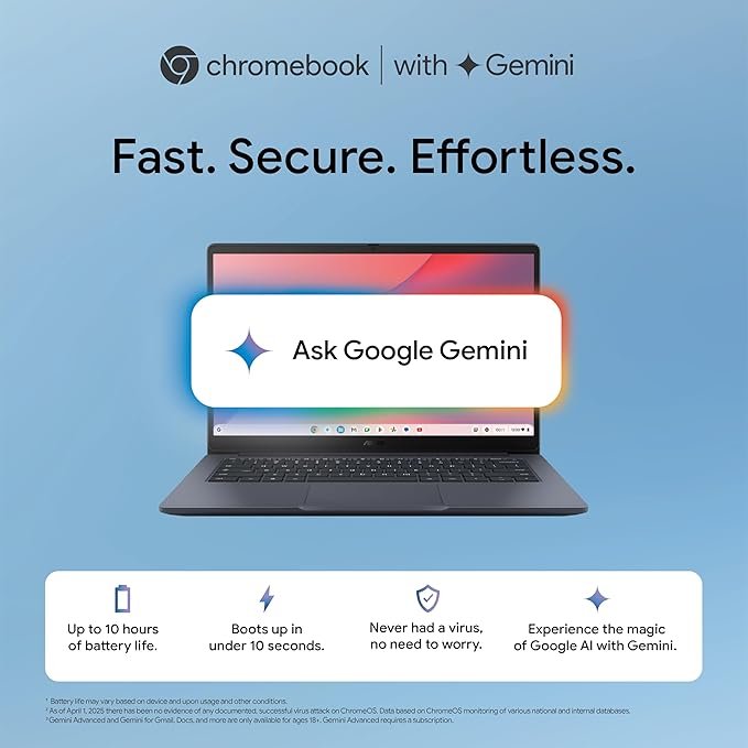 ASUS Chromebook CX1405, Intel Celeron N4500, 8GB RAM, 128GB, FHD 14"(35.56cm), Chrome OS, Quiet Blue, 1.4Kg, CX1405CKA-S60394, Intel UHD Graphics, 42WHrs, Thin & Light Laptop - Image 12