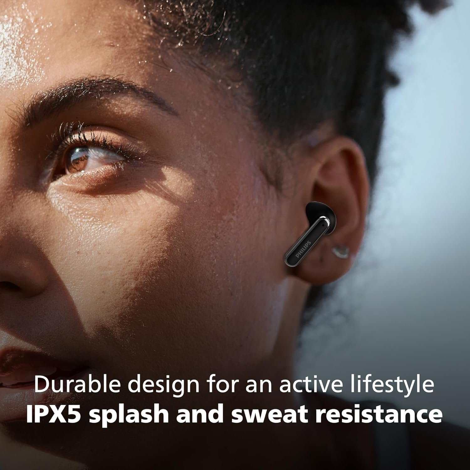 PHILIPS TAT1150BK/94 Premium Wireless Earbuds with ANC, Quad Mic ENC, Up to 55 Hr Playtime,13mm Neodymium Drivers,Multipoint, ergonomically Designed,IPX5 Water Resistance,Fast Charging (Deep Black) - Image 3