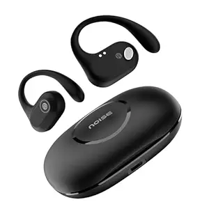 Noise Pure Pods Wireless Open Ear Earbuds with AirWave™ Technology,Up-to 80H Playtime,Quad Mic with ENC,16mm Neodymium Dynamic Driver,Detachable Pure Band,BTv5.3 (Power Black)