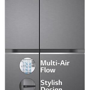 LG 655 L Frost-Free Smart Inverter Double Door Side-By-Side Refrigerator (GL-B257HDSY, Dazzle Steel, Express Freeze | Multi Air-Flow)