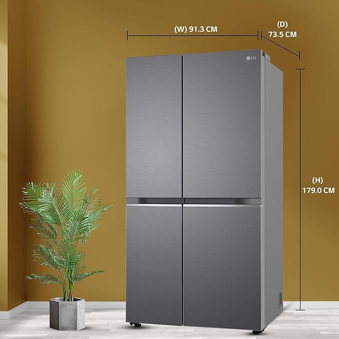 LG 655 L Frost-Free Smart Inverter Double Door Side-By-Side Refrigerator (GL-B257HDSY, Dazzle Steel, Express Freeze | Multi Air-Flow) - Image 11