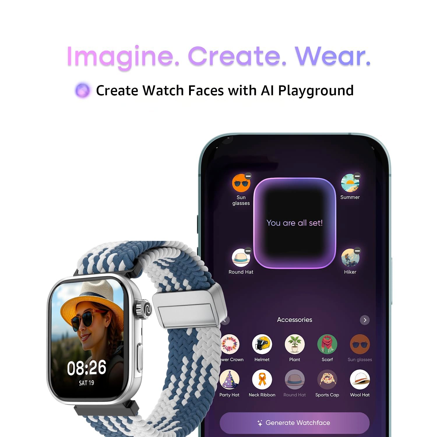 Noise Pro 6 Smart Watch:Intelligent AI, Endless AI Watch Faces, AI Companion, 1.85" AMOLED, EN2 Processor, Nebula UI 2.0, Emergency SOS, Compatible with iOS & Android (Vineyard Weave), Brown - Image 9