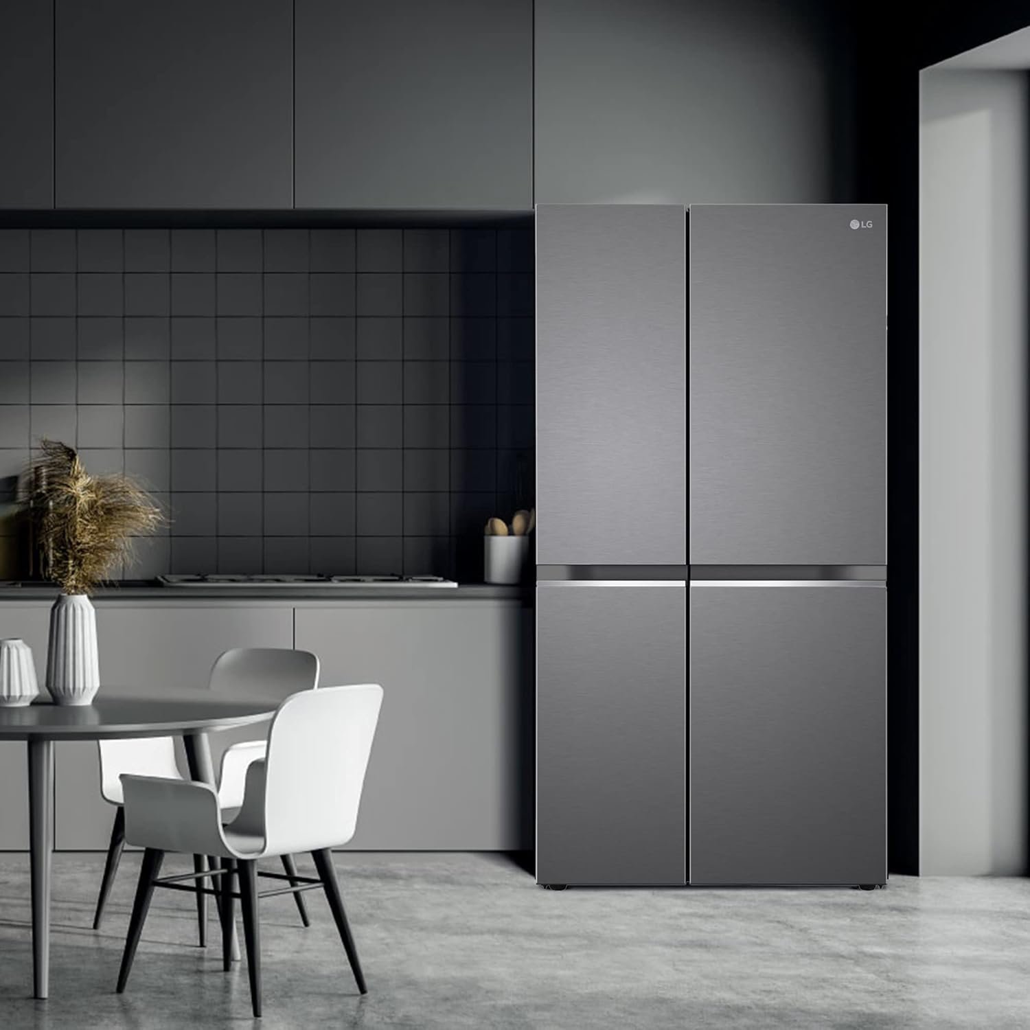 LG 655 L Frost-Free Smart Inverter Double Door Side-By-Side Refrigerator (GL-B257HDSY, Dazzle Steel, Express Freeze | Multi Air-Flow) - Image 7