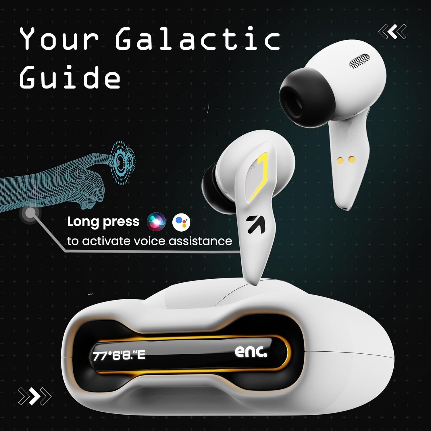 Boult GOBOULT (Formerly Astra Truly Wireless in Ear Earbuds with 48H Playtime, Built-in App Support, 45ms Low Latency Gaming, 4 Mics ENC, Breathing LEDs, 13mm Bass Drivers, TWS Ear Buds (White Opal) - Image 3