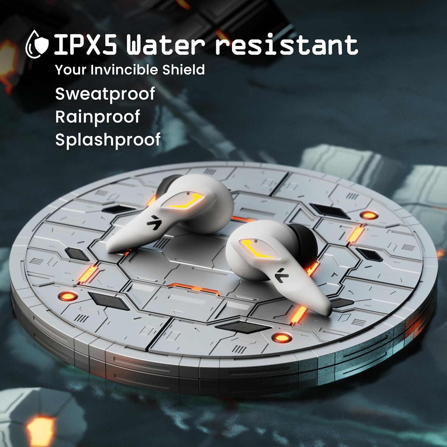 Boult GOBOULT (Formerly Astra Truly Wireless in Ear Earbuds with 48H Playtime, Built-in App Support, 45ms Low Latency Gaming, 4 Mics ENC, Breathing LEDs, 13mm Bass Drivers, TWS Ear Buds (White Opal) - Image 2