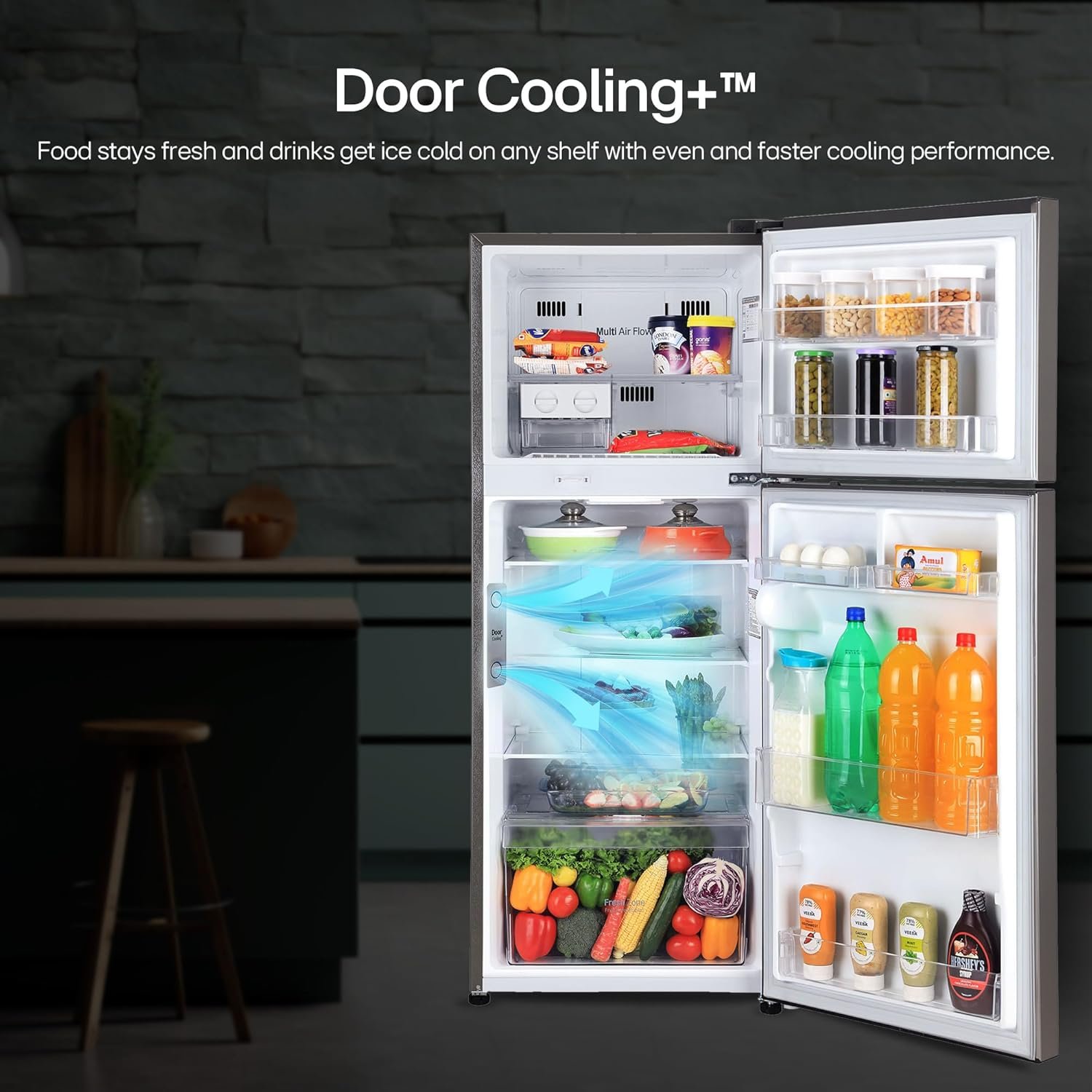 LG 242 L 3 Star Smart Inverter Frost-Free Double Door Refrigerator (GL-I292RPZX, Shiny Steel, Door Cooling+) - Image 11