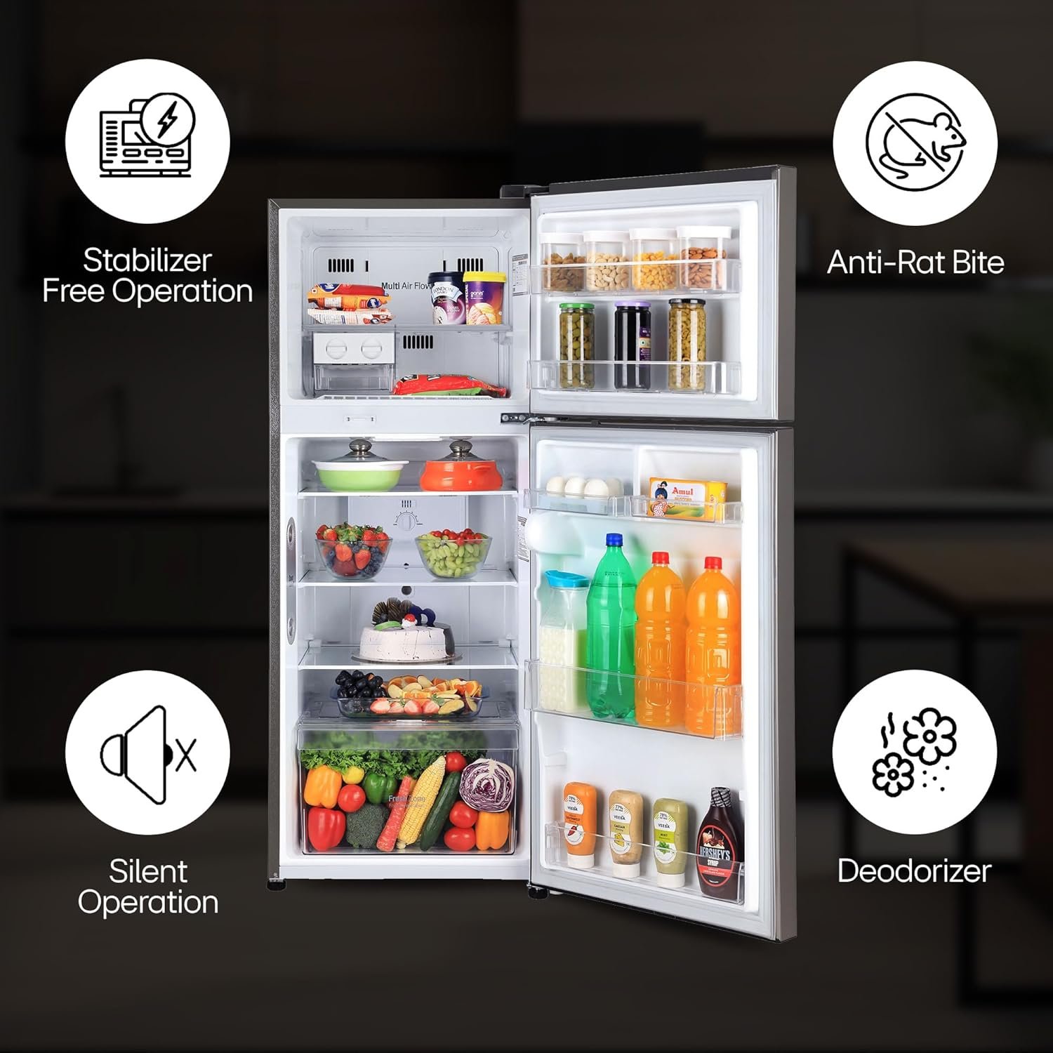 LG 242 L 3 Star Smart Inverter Frost-Free Double Door Refrigerator (GL-I292RPZX, Shiny Steel, Door Cooling+) - Image 15